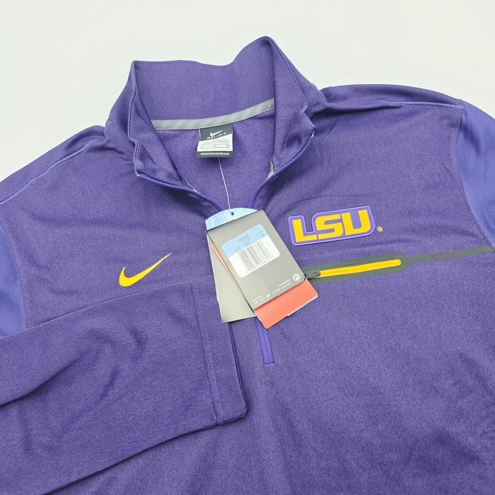 LSU Tigers Nike 1/4 Zip Pullover Men's Medium Purple Football Long Sleeve 814207